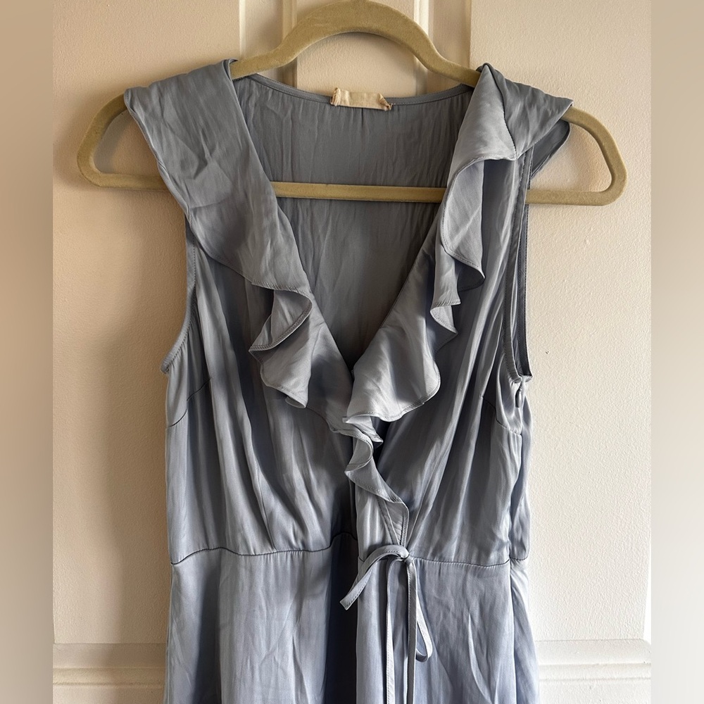 💙 Altar’d State Light Blue Ruffle Wrap Dress – Size M - Picture 2 of 8